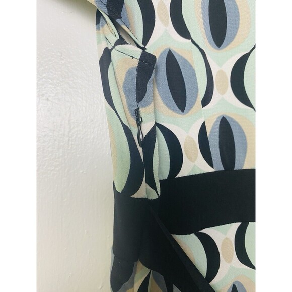 Dressbarn A-Line Dress Women's Size 4 Multicolor Geometric Tie Waist V Neck - Picture 13 of 13